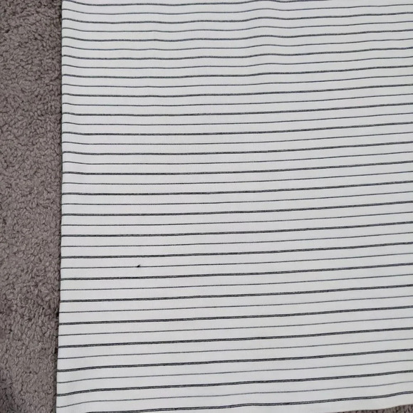 Theory Body Con Striped Ribbed Stretch Knit Midi Dress Ivory Black Small - Picture 4 of 8